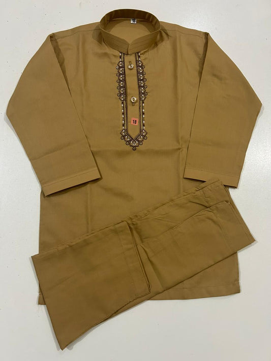Camel Kurta & Trouser Set | Boys Festive Wear – Twinkle Togs