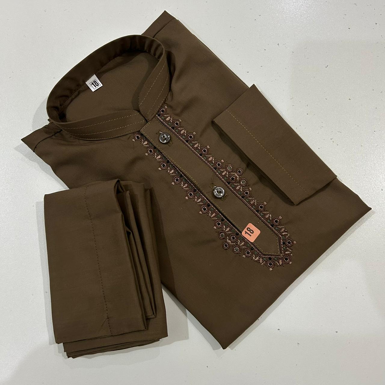 Deep Brown Kurta & Trouser Set | Boys (Ages 1–14 Years) – Twinkle Togs
